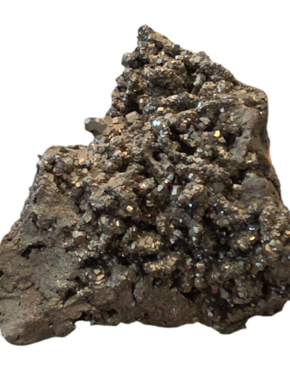 Golden Pyrite Crystal Cluster Specimen / Collector Mineral Specimen